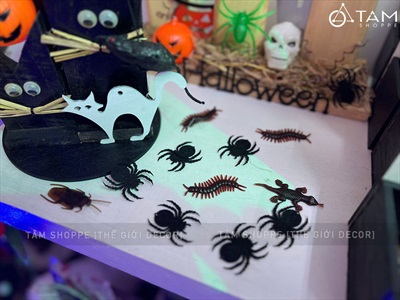 Set 20 con nhện nỉ đen 4cm [Mỏng nhẹ - chân gai] TCV-NHEN-13